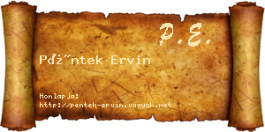 Péntek Ervin névjegykártya